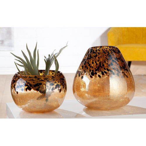 Glasart Runde Vase Leopardo Gilde
