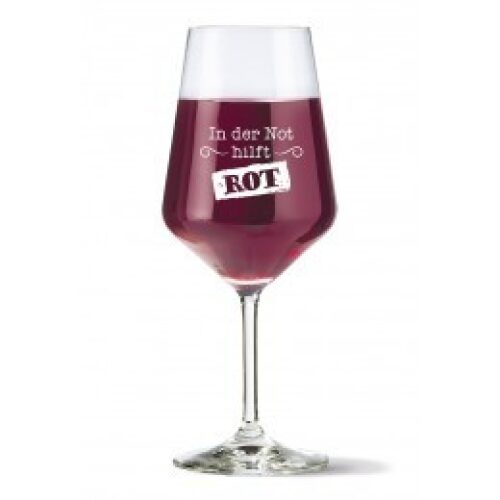 Weinglas "In der Not hilft Rot" 500ml