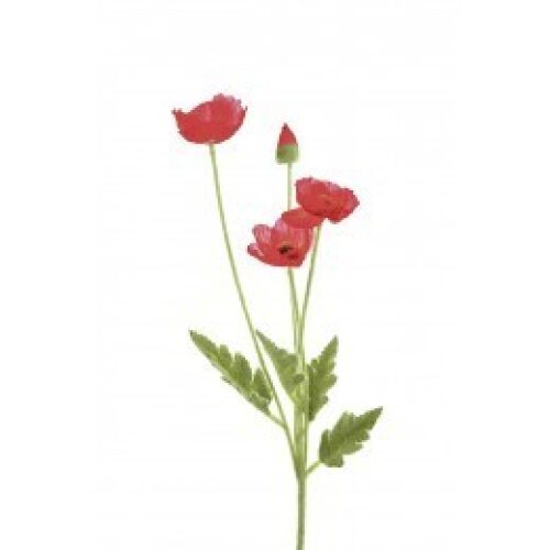 Deko Mohblume Poppy rot 3 Blüten