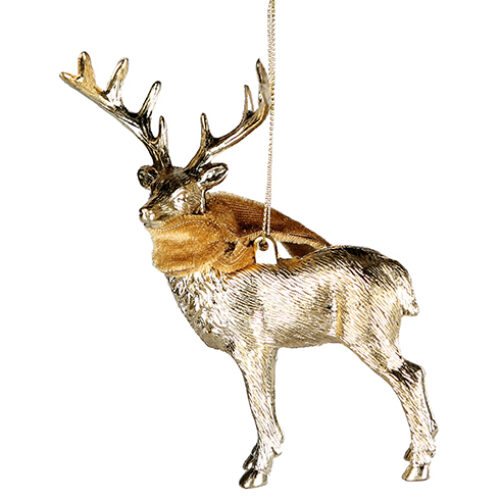 Hänger Deer Kunststoff, mit Schal, gold