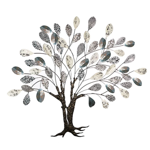 Metall Wanddeko Tree mit Blättern Casablanca