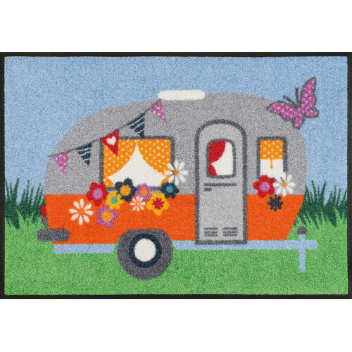 Happy Camping - Fußmatte 50x75cm waschbar