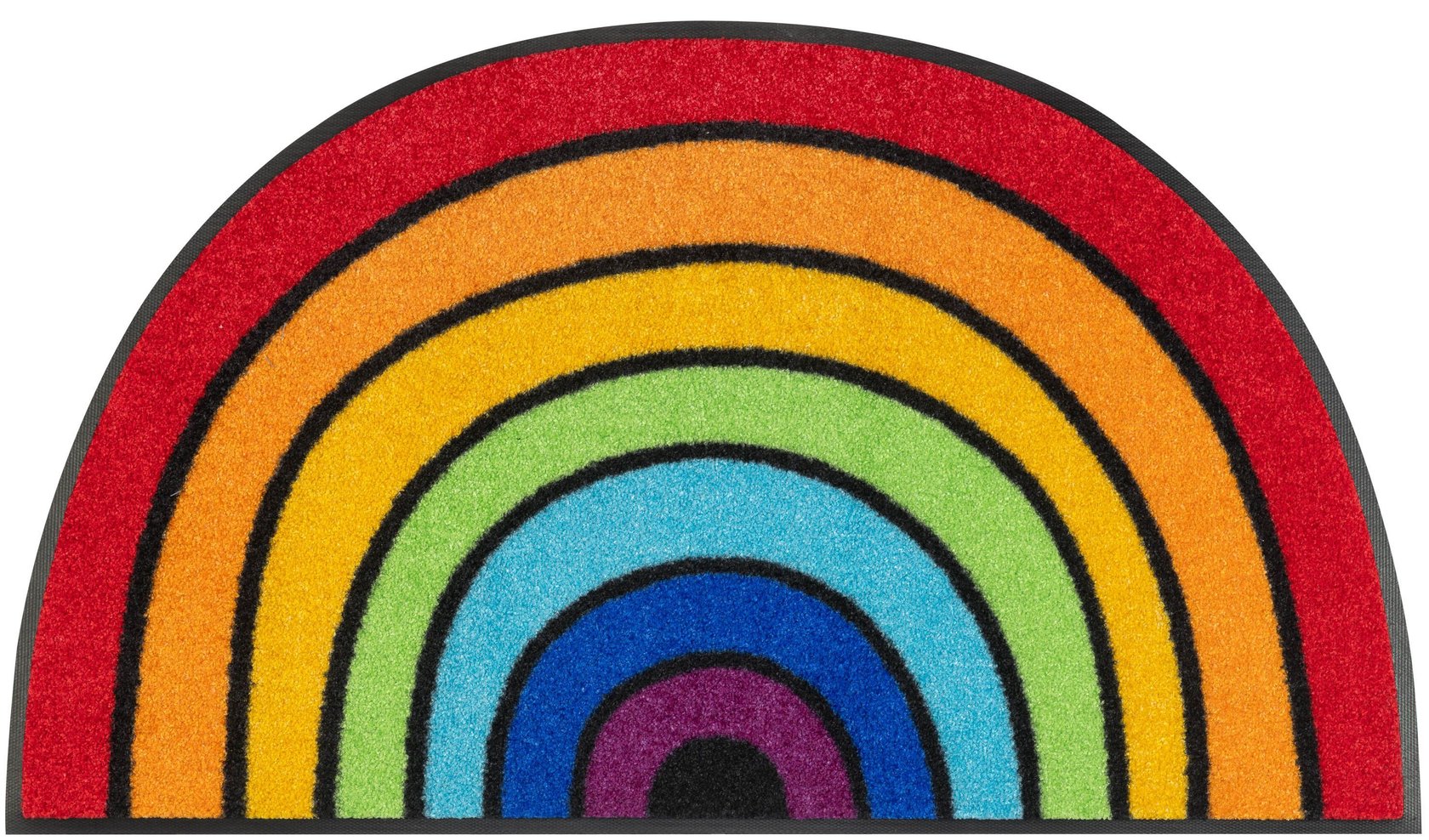 Round Rainbow Fußmatte 50x85 cm waschbar
